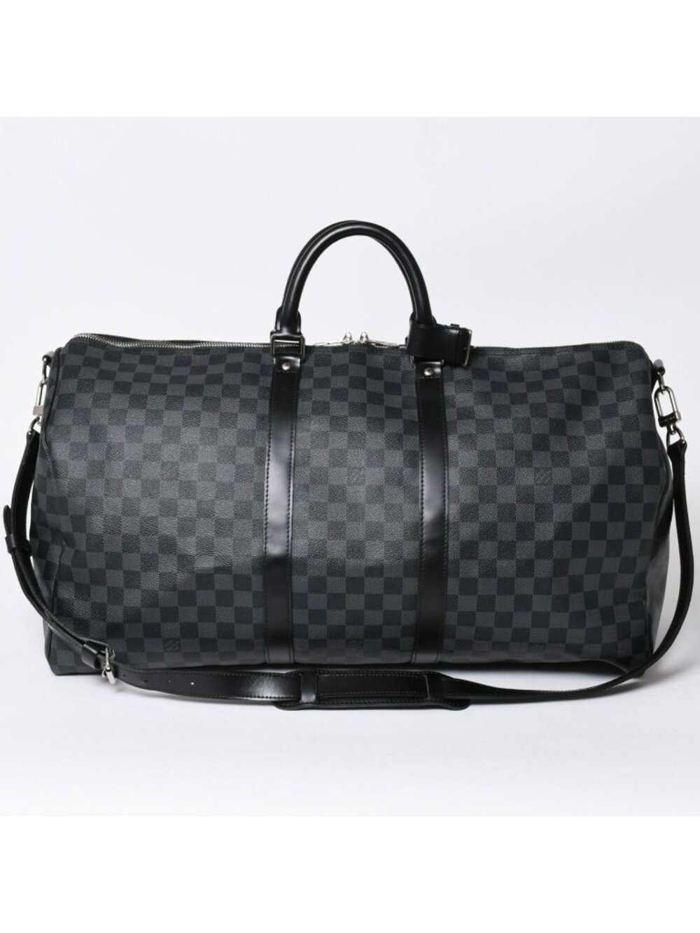 Louis Vuitton Keepall Bandouliere 55 Boston Bag Damier Graphite Black